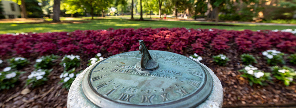 Photo of sundial on UGA's North Campus