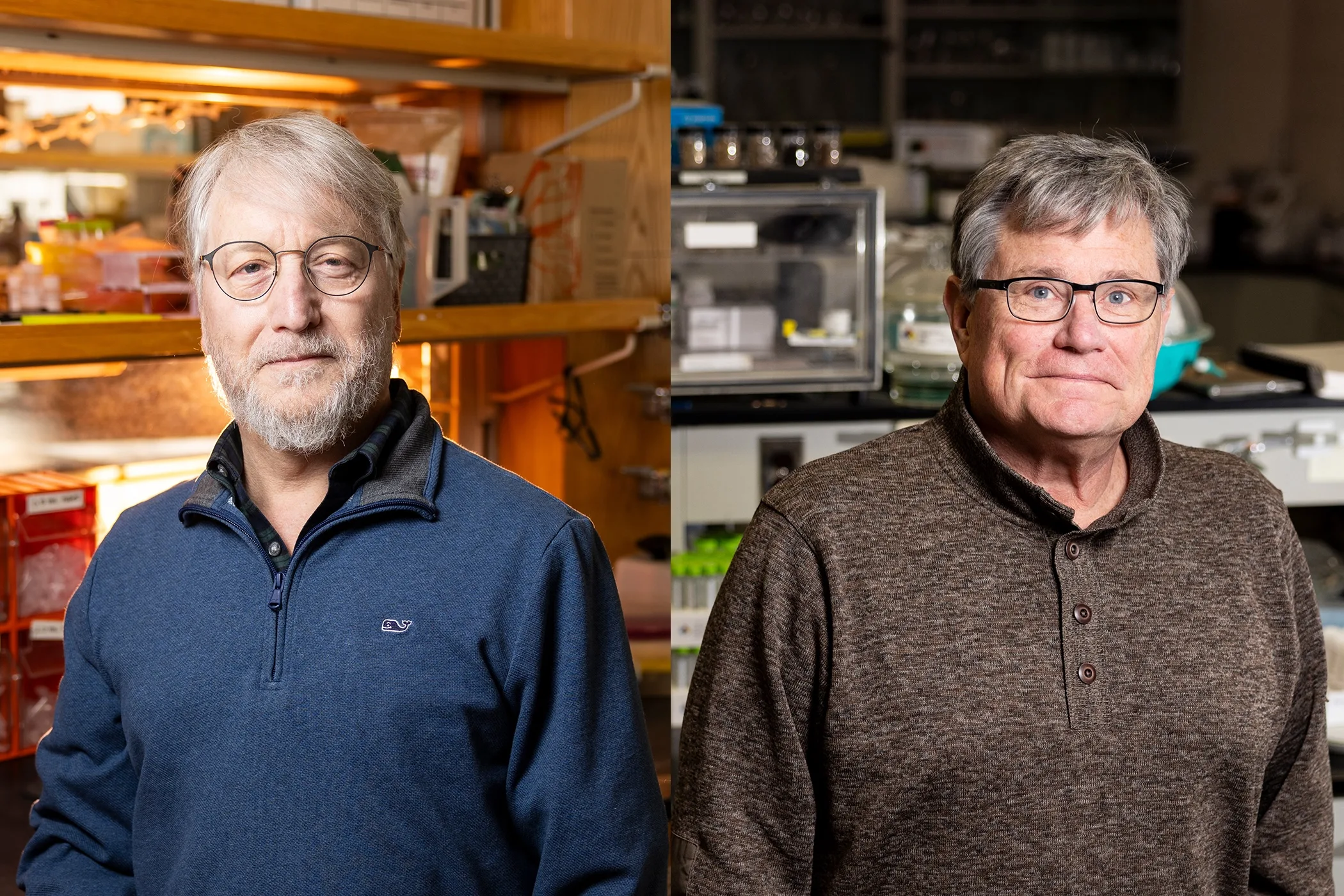 University Professors Wayne Parrott and Olin E. Rhodes Jr. (Photos by Chamberlain Smith and Billy Schuerman/UGA)