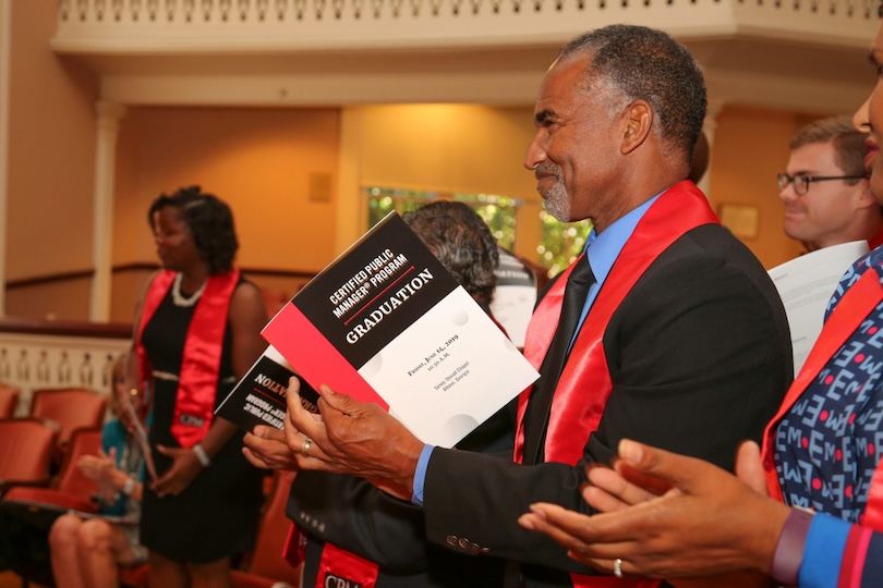 The graduation of a certificate program for public managers in Georgia, created and offered by the Carl Vinson Institute of Government. (Photo by Shannah Montgomery)