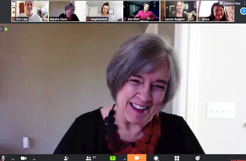 Dean Marsha Davis holds a virtual hackathon kickoff meeting with faculty and staff. (Submitted photo)