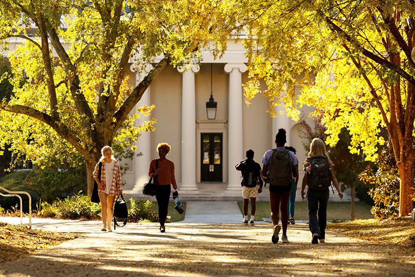 UGA students walking on North Campus