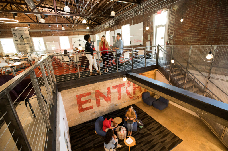 Studio 225 is one of the cornerstones of the Innovation District. (Photo by Dorothy Kozlowski/UGA taken in 2019)