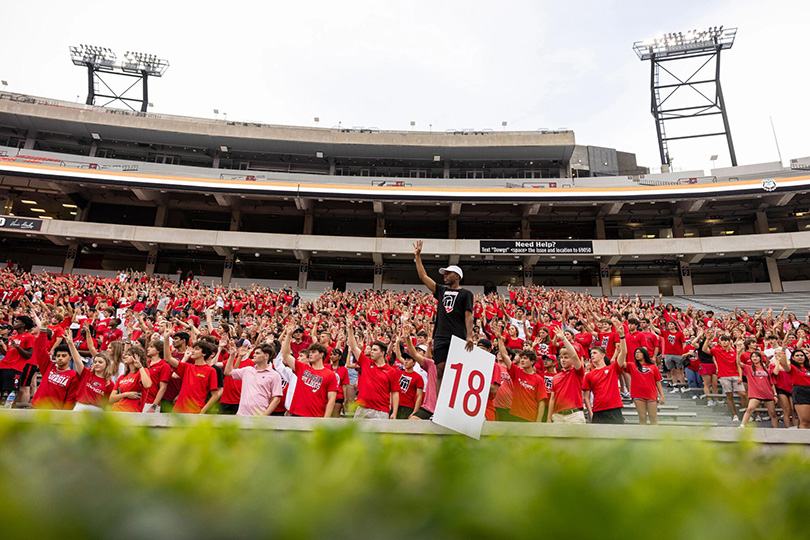 UGA freshman in Sanford Stadium